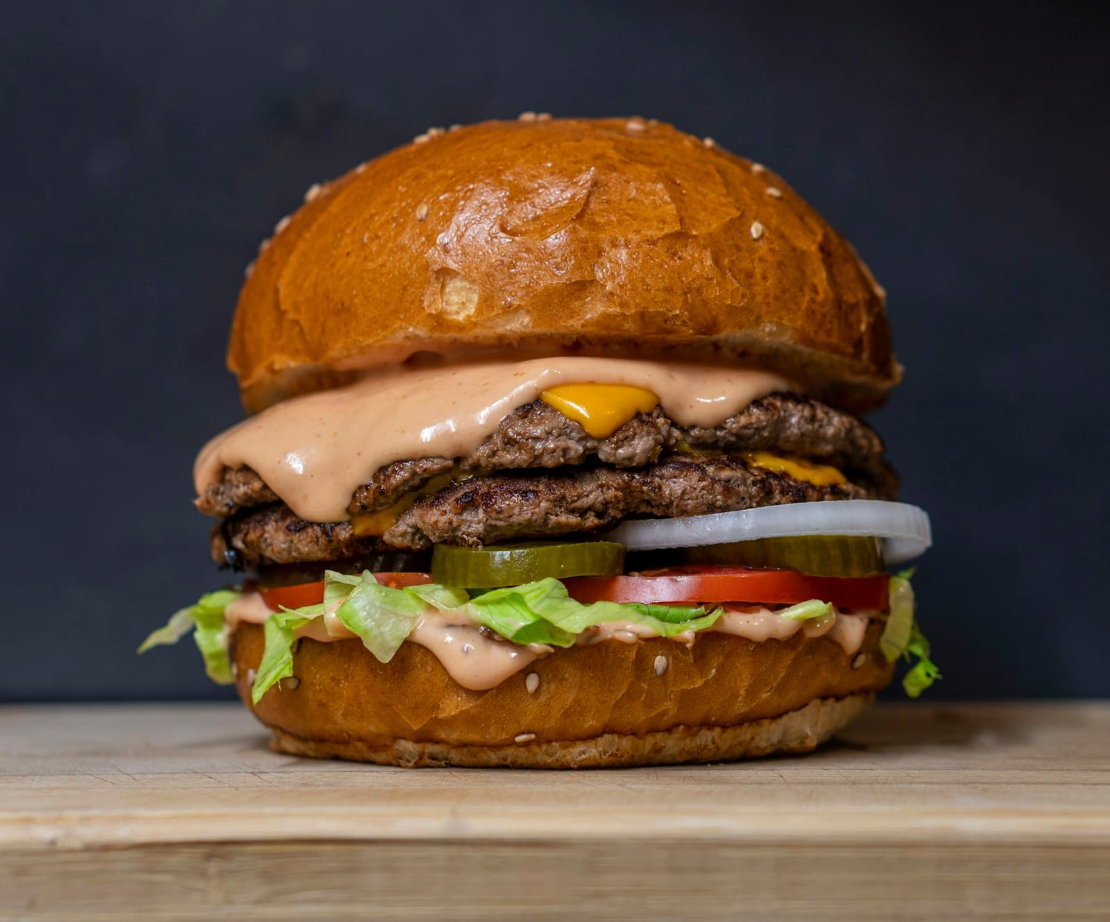 Grilled burger with fries